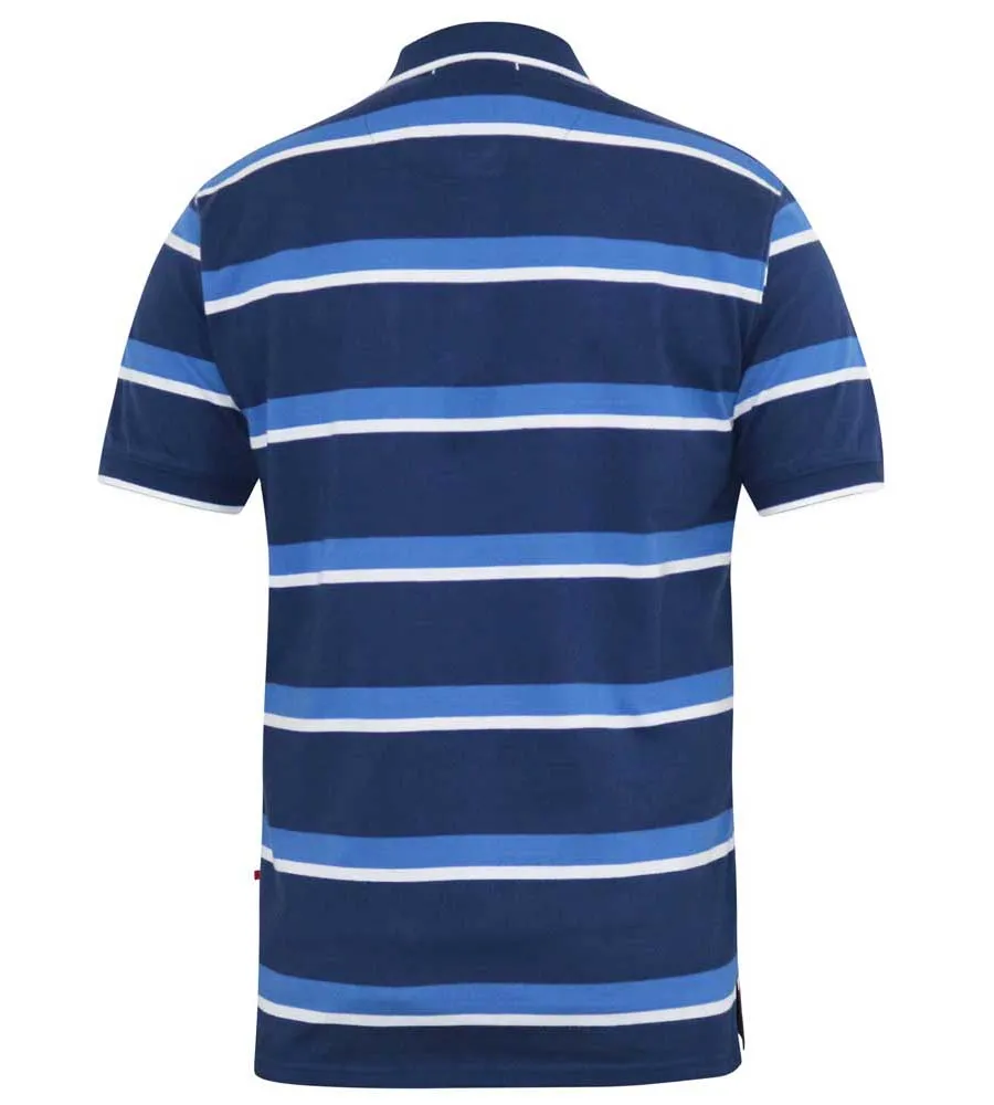 D555 Big Mens Jersey Polo Shirt With Full Stripe (HOBSON)