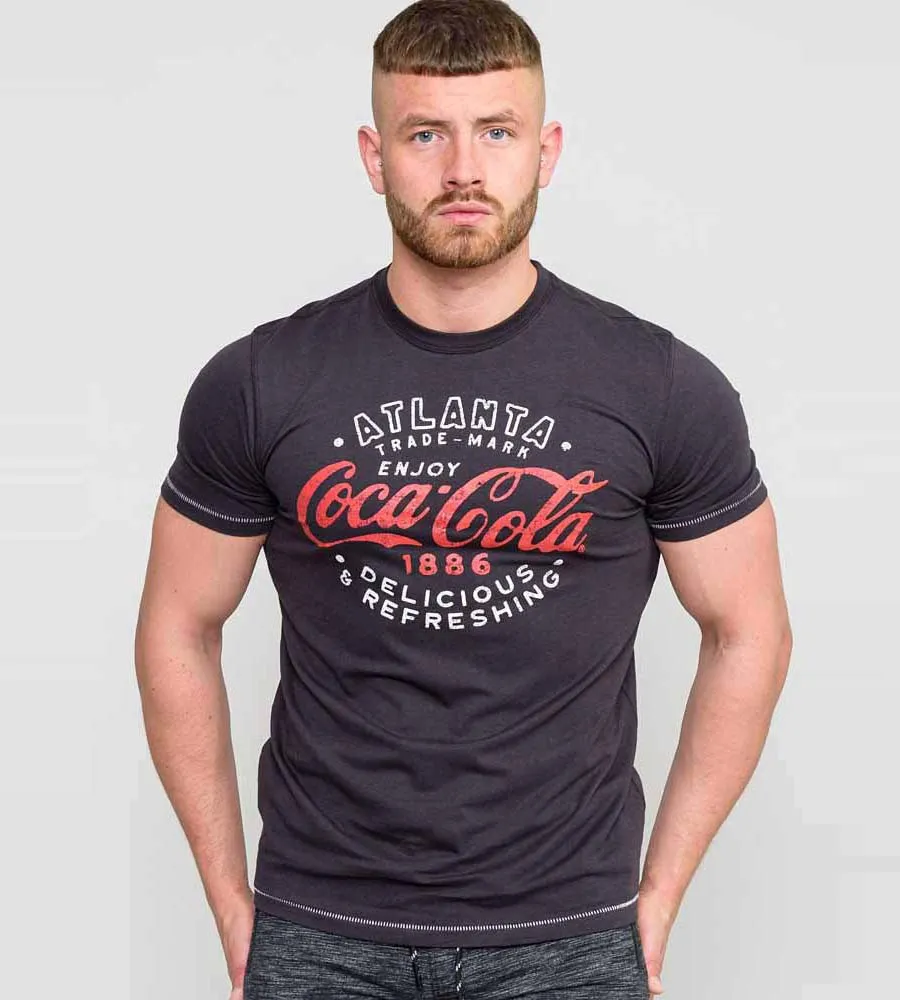 D555 Tall Mens Coca Cola Printed T-Shirt Official Licensed Product (LONGHAM)