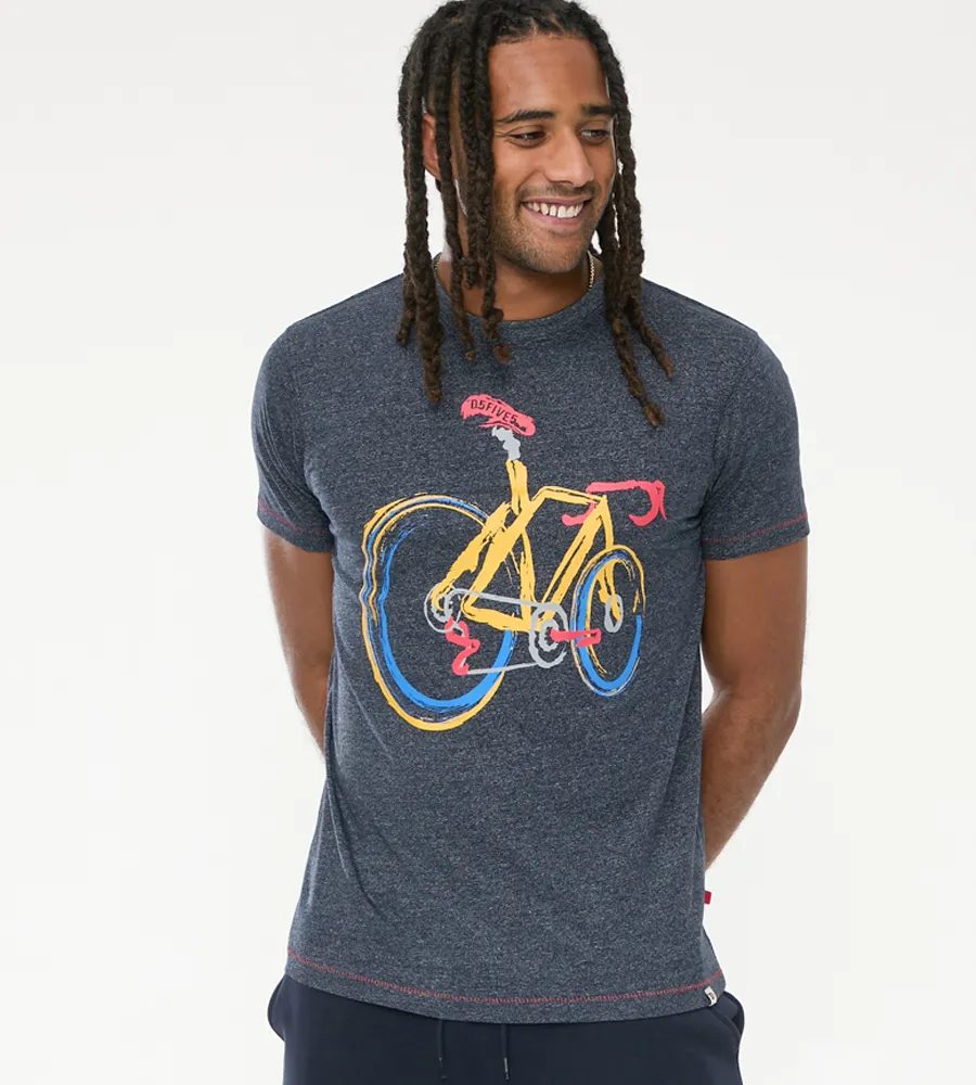 D555 Tall Mens Printed T-Shirt With Abstract Bicycle Print (GAMSTON)