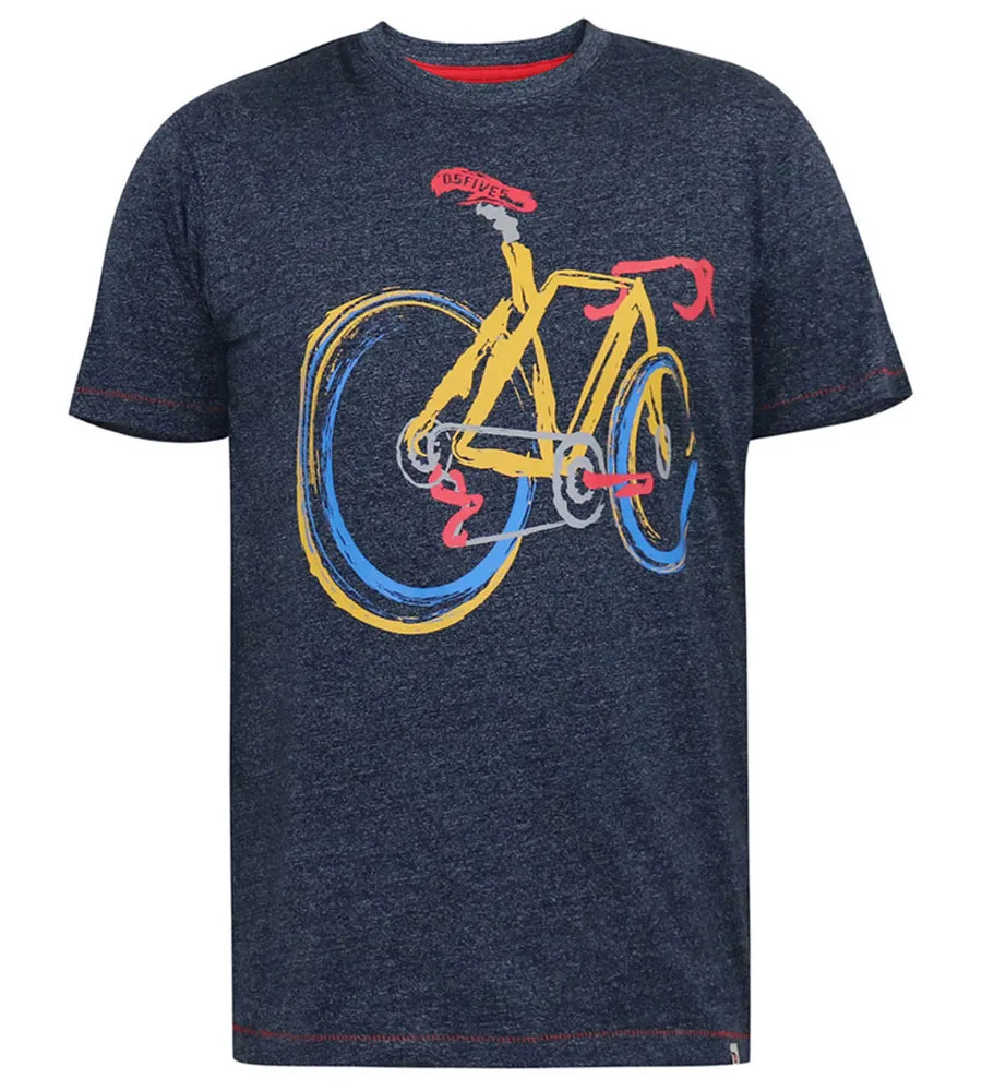 D555 Tall Mens Printed T-Shirt With Abstract Bicycle Print (GAMSTON)