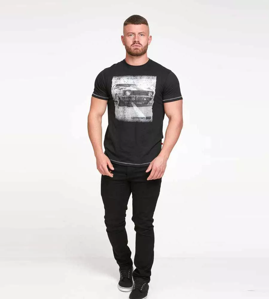 D555 Tall Mens Retro Car Printed T-Shirt (KENTON)