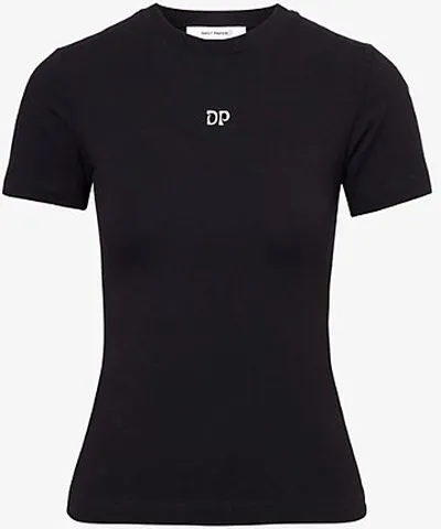 Daily Paper Womens Black Unit fitted cotton-jersey T-Shirt