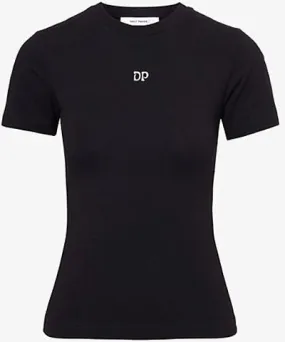 Daily Paper Womens Black Unit fitted cotton-jersey T-Shirt