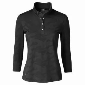 Daily Sports Jess 3/4 Sleeve Polo Shirt Black