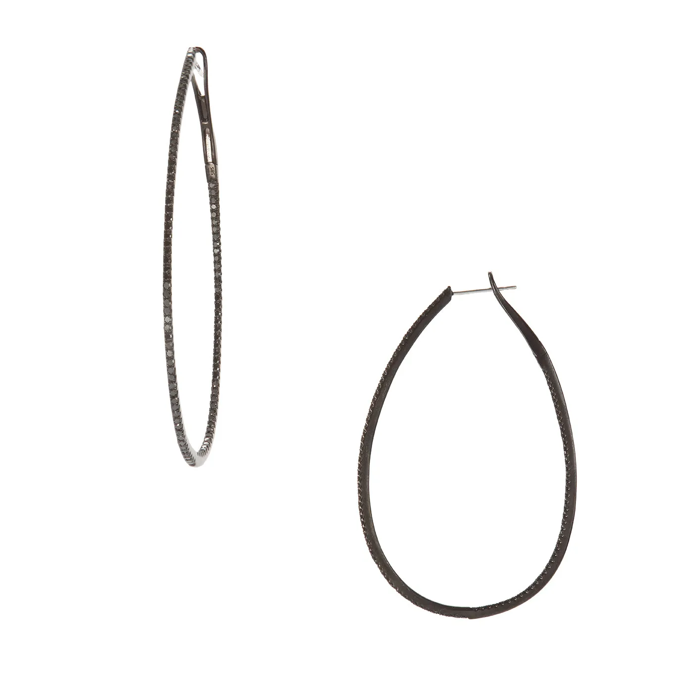 Deep Blue Diamond Hoops