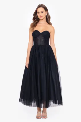 Desiree Midi Mesh Strapless Ballgown