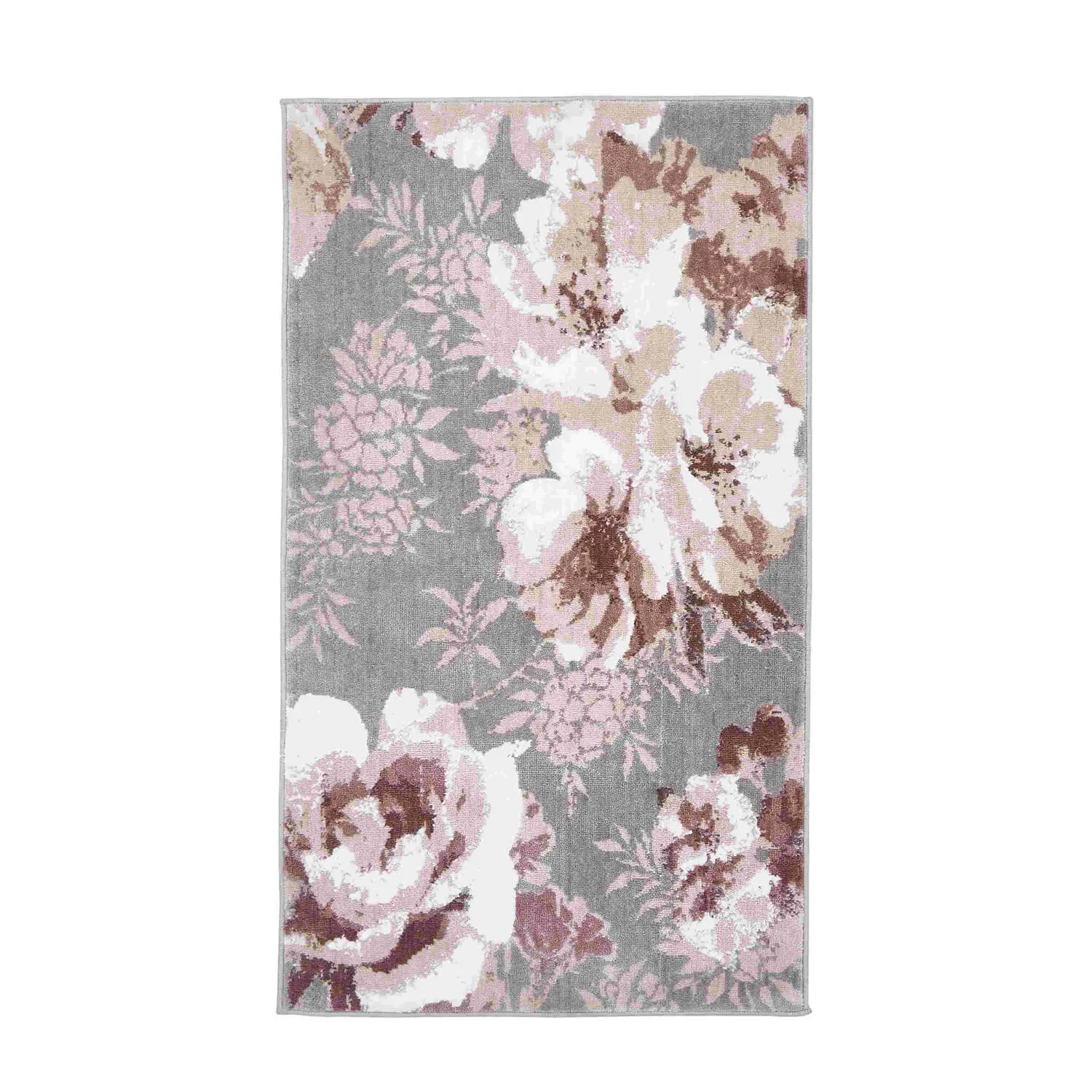 Dramatic Floral Rug - Grey