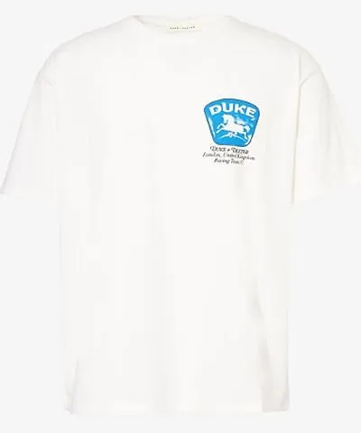 Duke & Dexter Mens White Sponsors short-sleeve cotton-jersey T-shirt