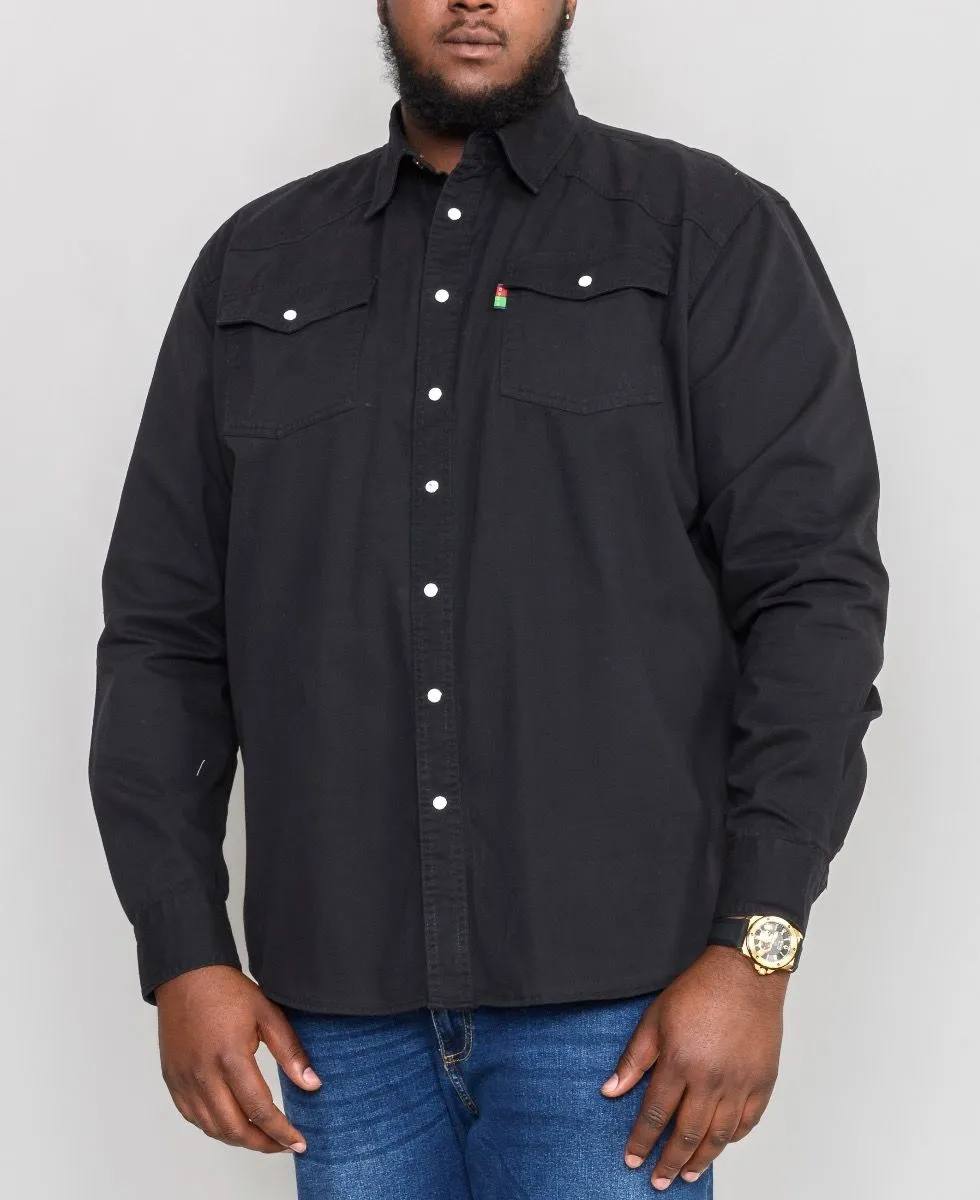 Duke Western Denim Shirt Black Regular Fit