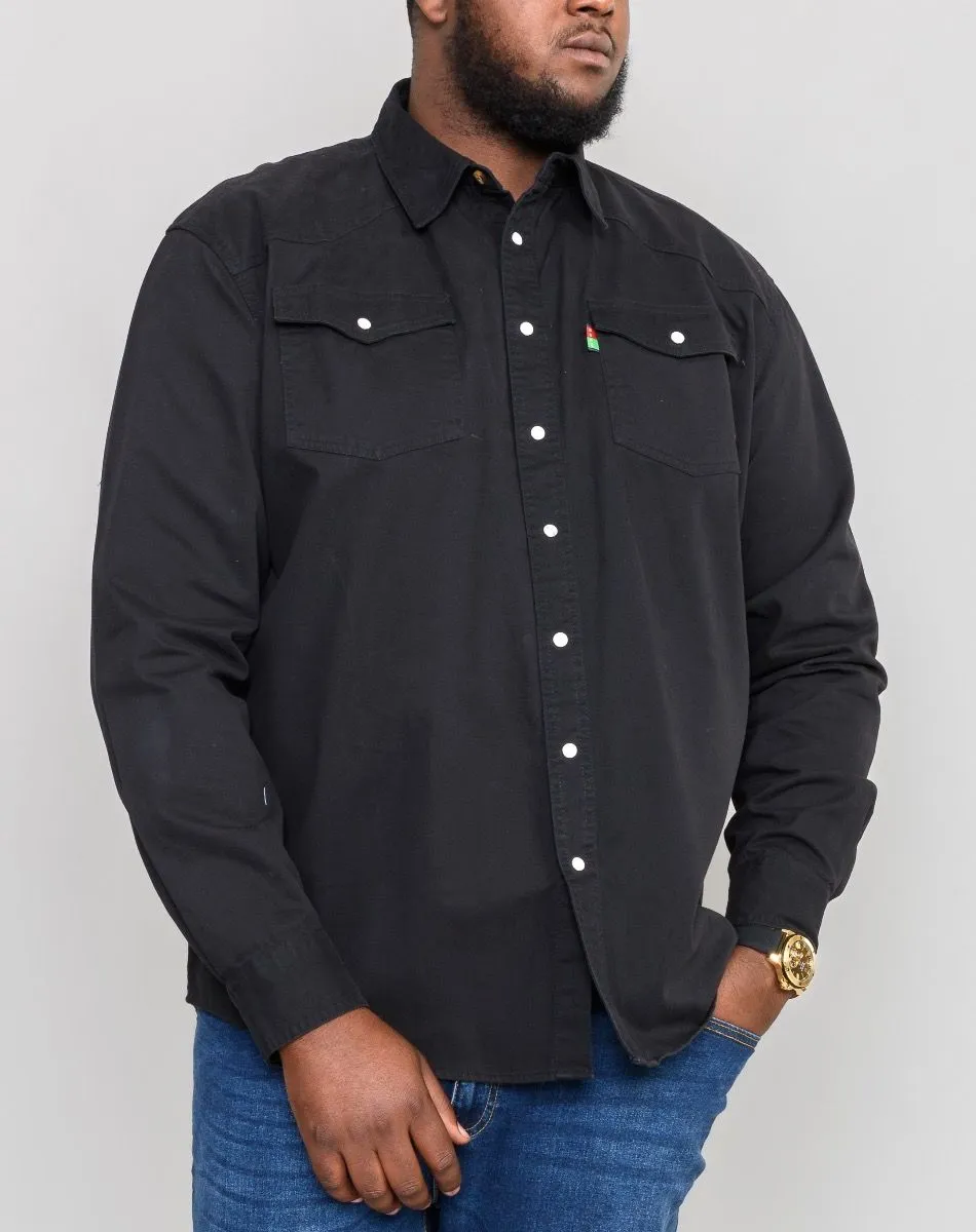 Duke Western Denim Shirt Black Regular Fit