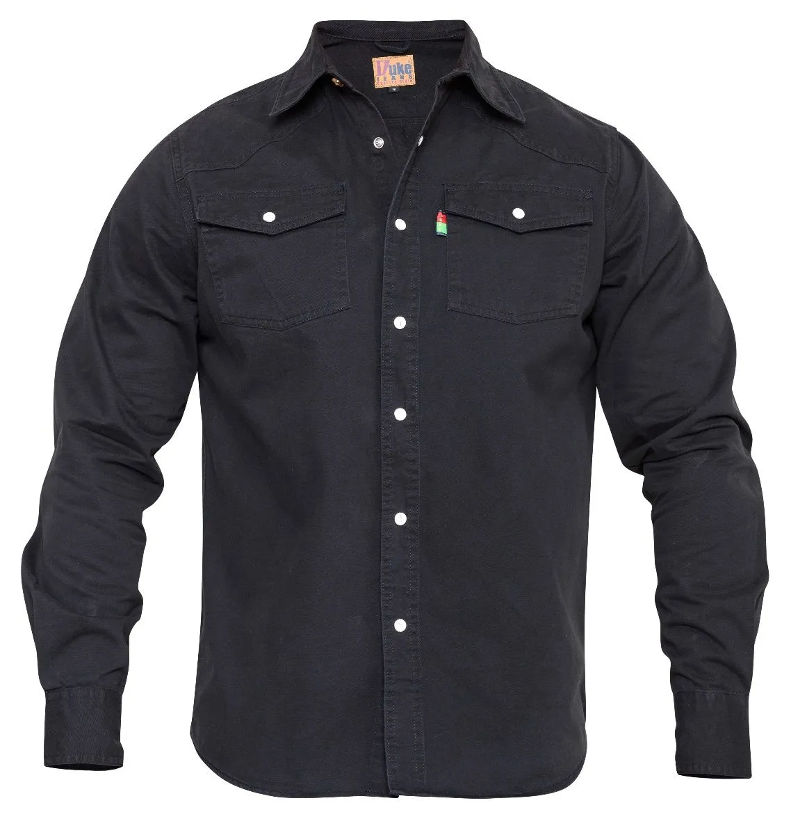 Duke Western Denim Shirt Black Regular Fit