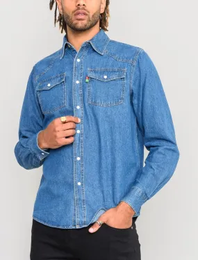 Duke Western Denim Shirt Blue Regular Fit