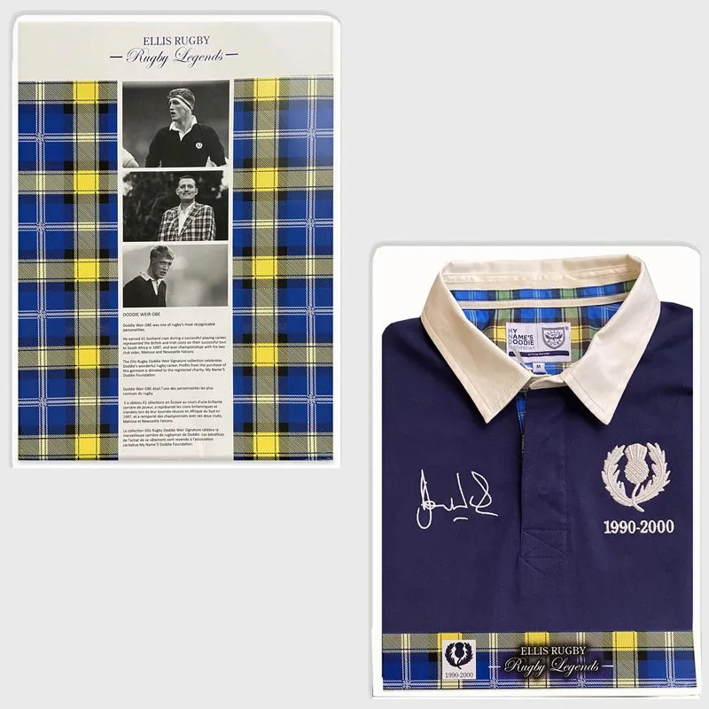 Ellis Rugby Doddie Weir Tartan Vintage Long Sleeve Rugby Jersey