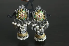 Enamel Jhumka -Black