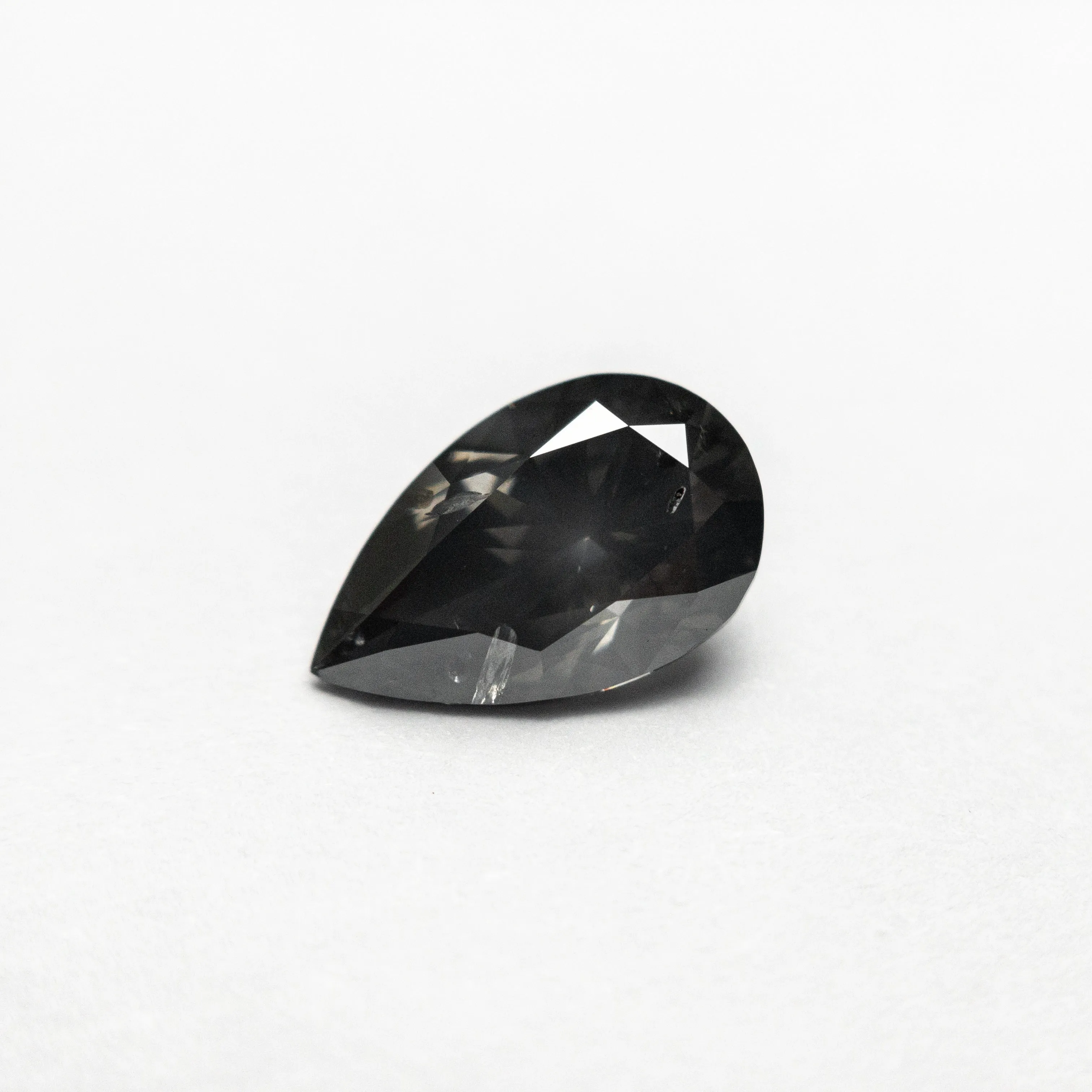 Fancy Dark Grey Brilliant Diamond - 1.03ct Pear