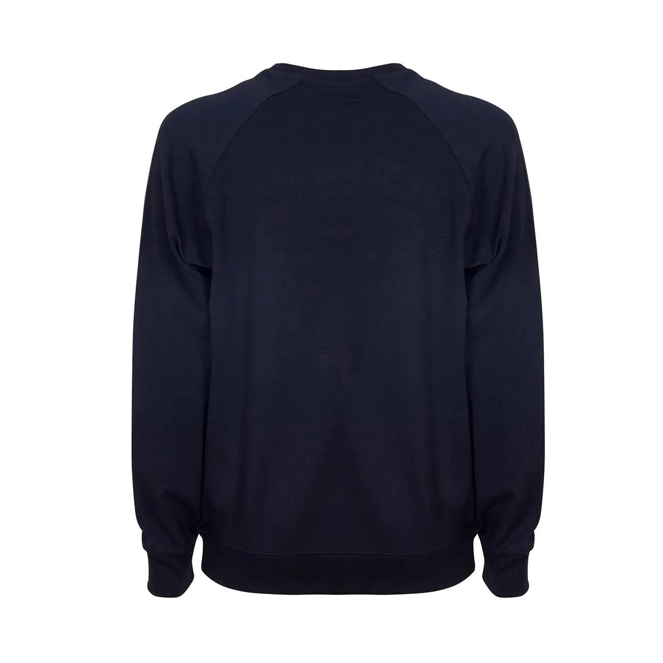 FELPA GIROCOLLO CON MANICA RAGLAN IN COTONE STRETCH Uomo Navy