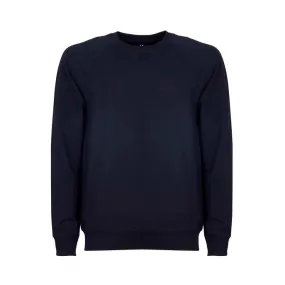 FELPA GIROCOLLO CON MANICA RAGLAN IN COTONE STRETCH Uomo Navy