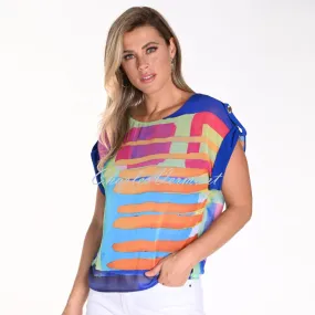 Frank Lyman Abstract Print Top - Style 241124