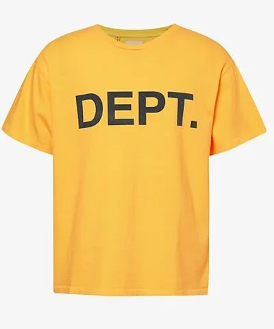 Gallery Dept. Mens Gold Yellow Standard short-sleeves relaxed-fit cotton-jersey T-shirt