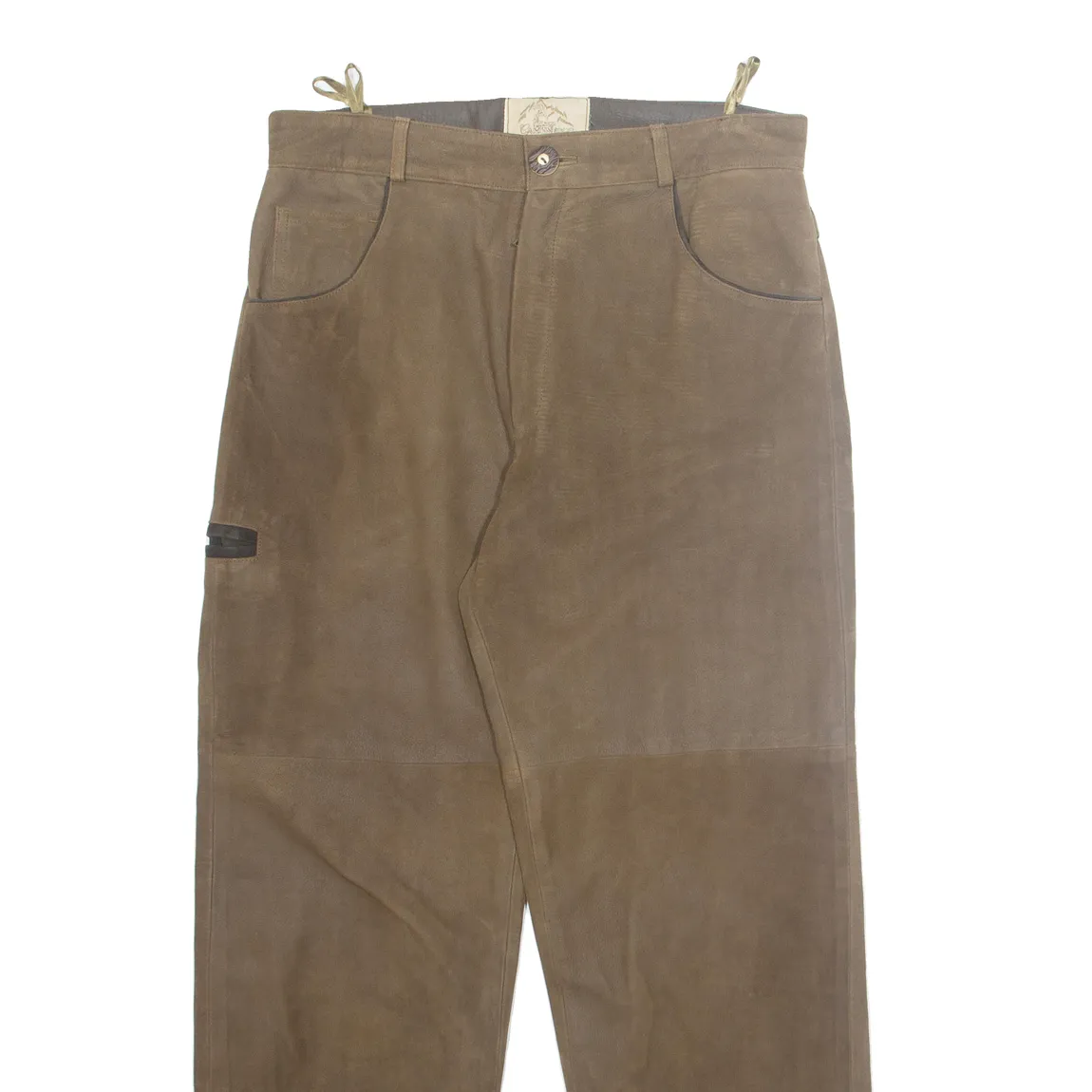 GAMES NHAC Western Mens Trousers Brown Regular Straight W32 L29