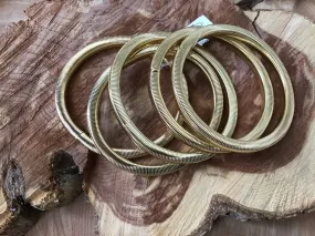 Gold 5 Stack Stretch Bracelets