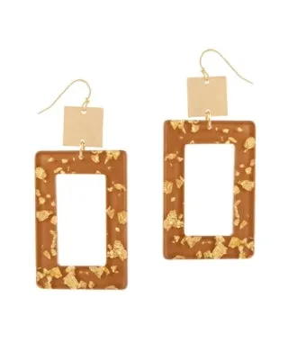 Gold Rectangle Flex Earrings