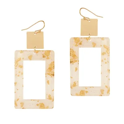 Gold Rectangle Flex Earrings