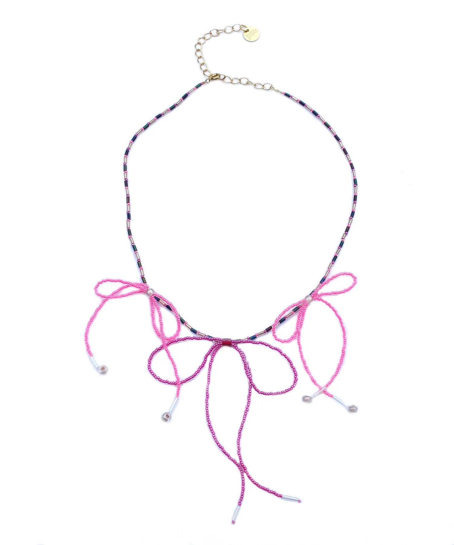 Grande Bow Necklace / Pink