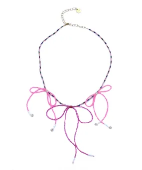 Grande Bow Necklace / Pink