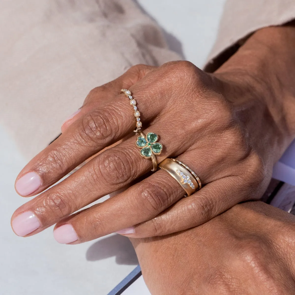 Green Clover Ring