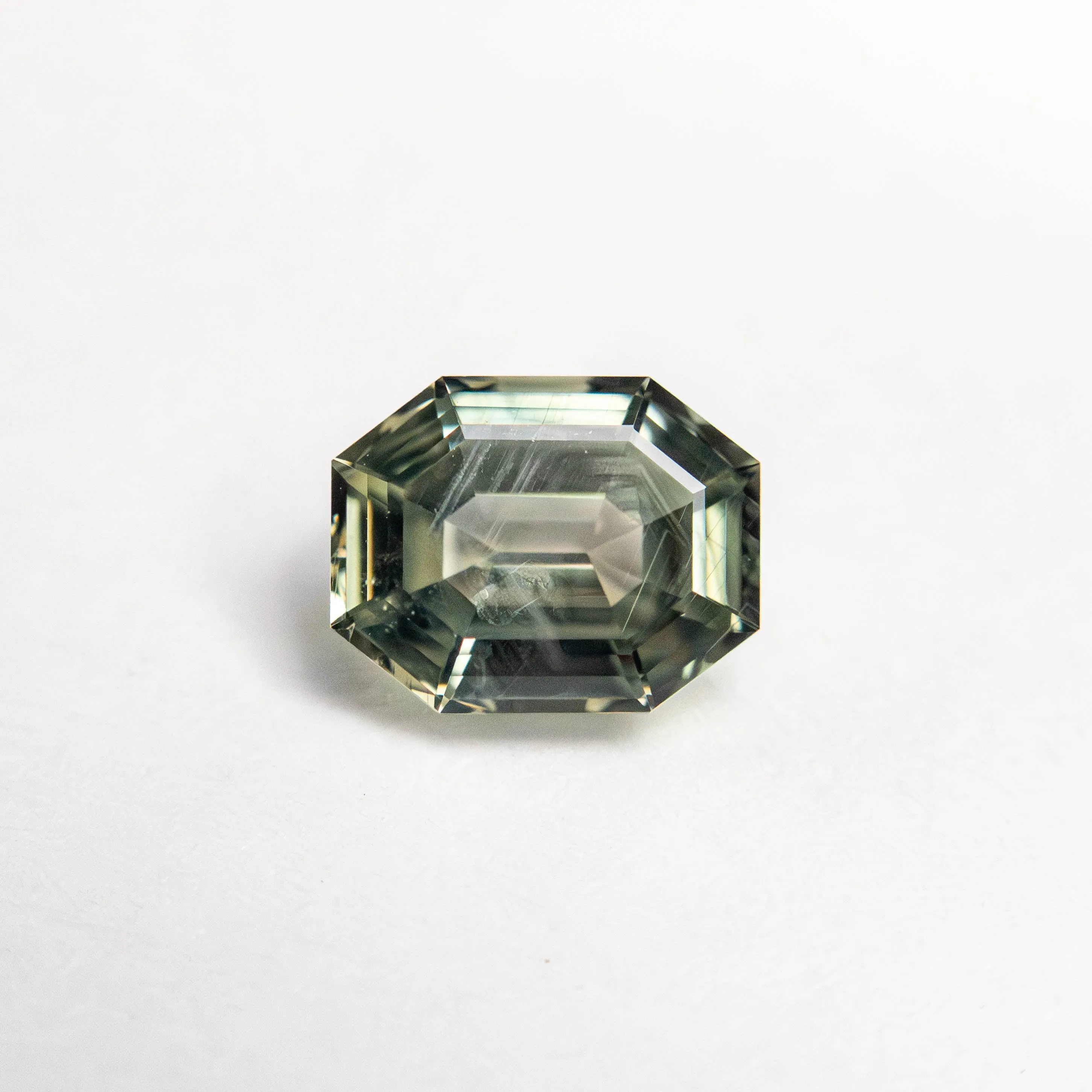 Green Step Cut Sapphire - 1.00ct Cut Corner Rectangle