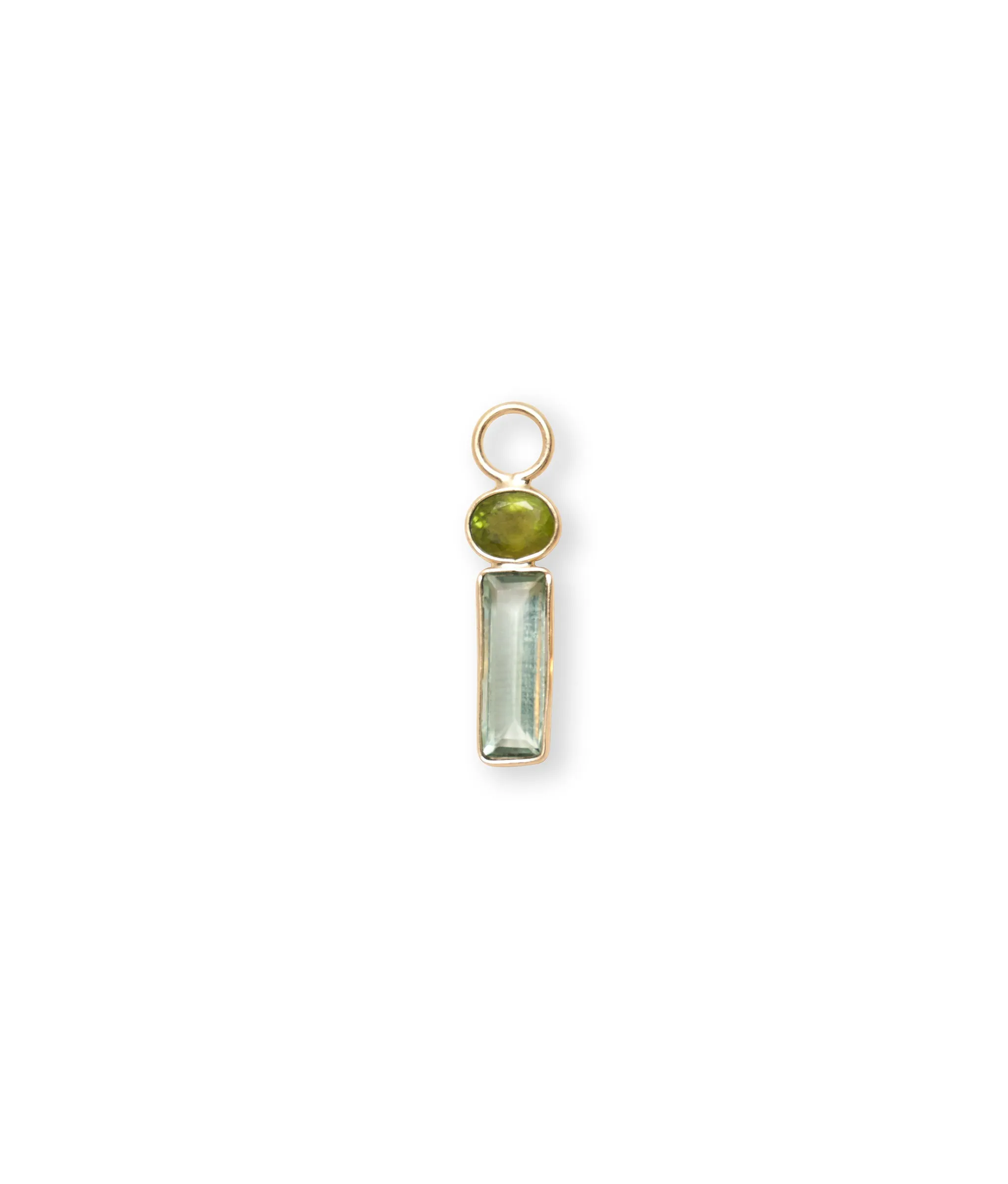 Green Tourmaline 14k Gold Earring Charm