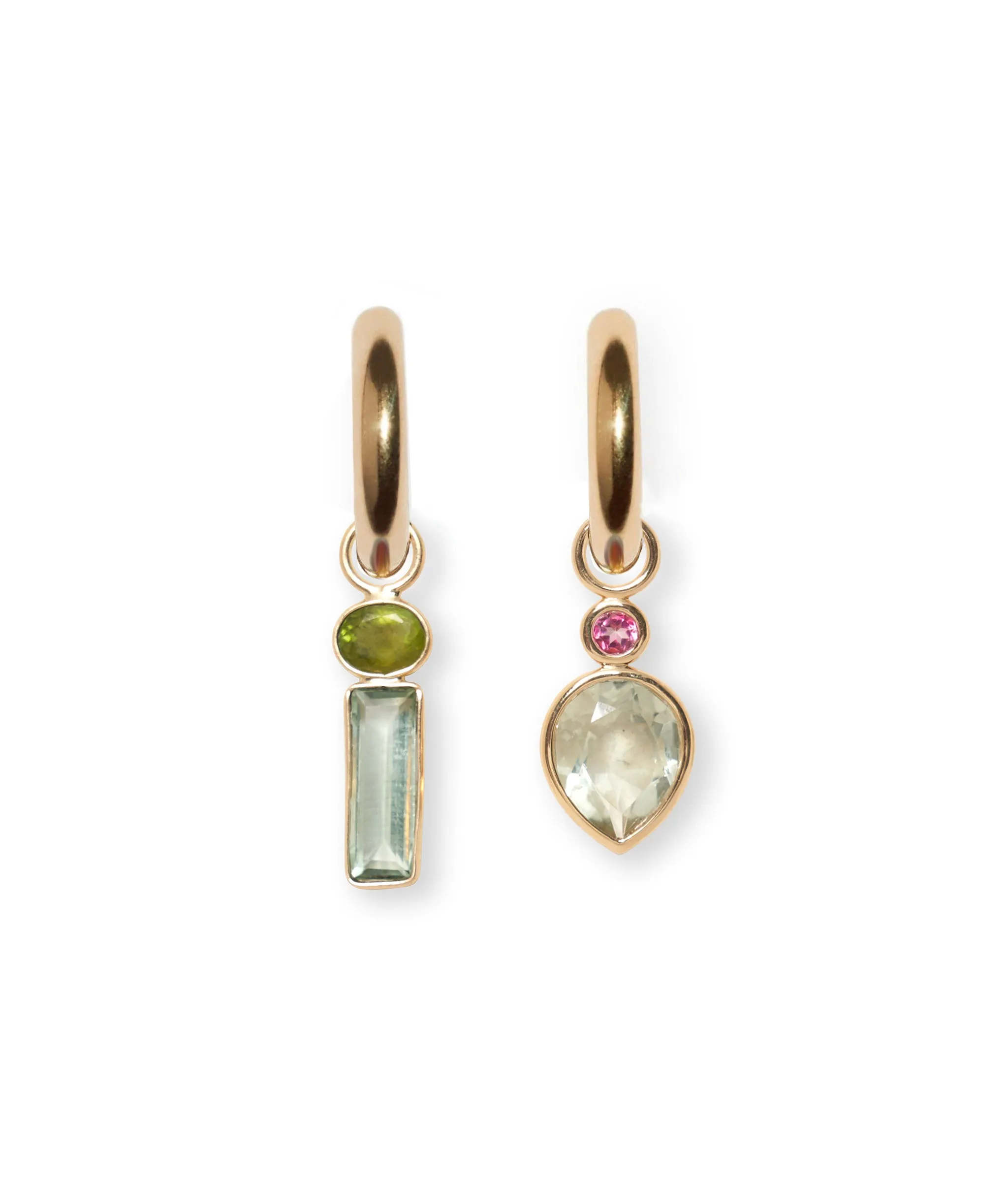 Green Tourmaline 14k Gold Earring Charm