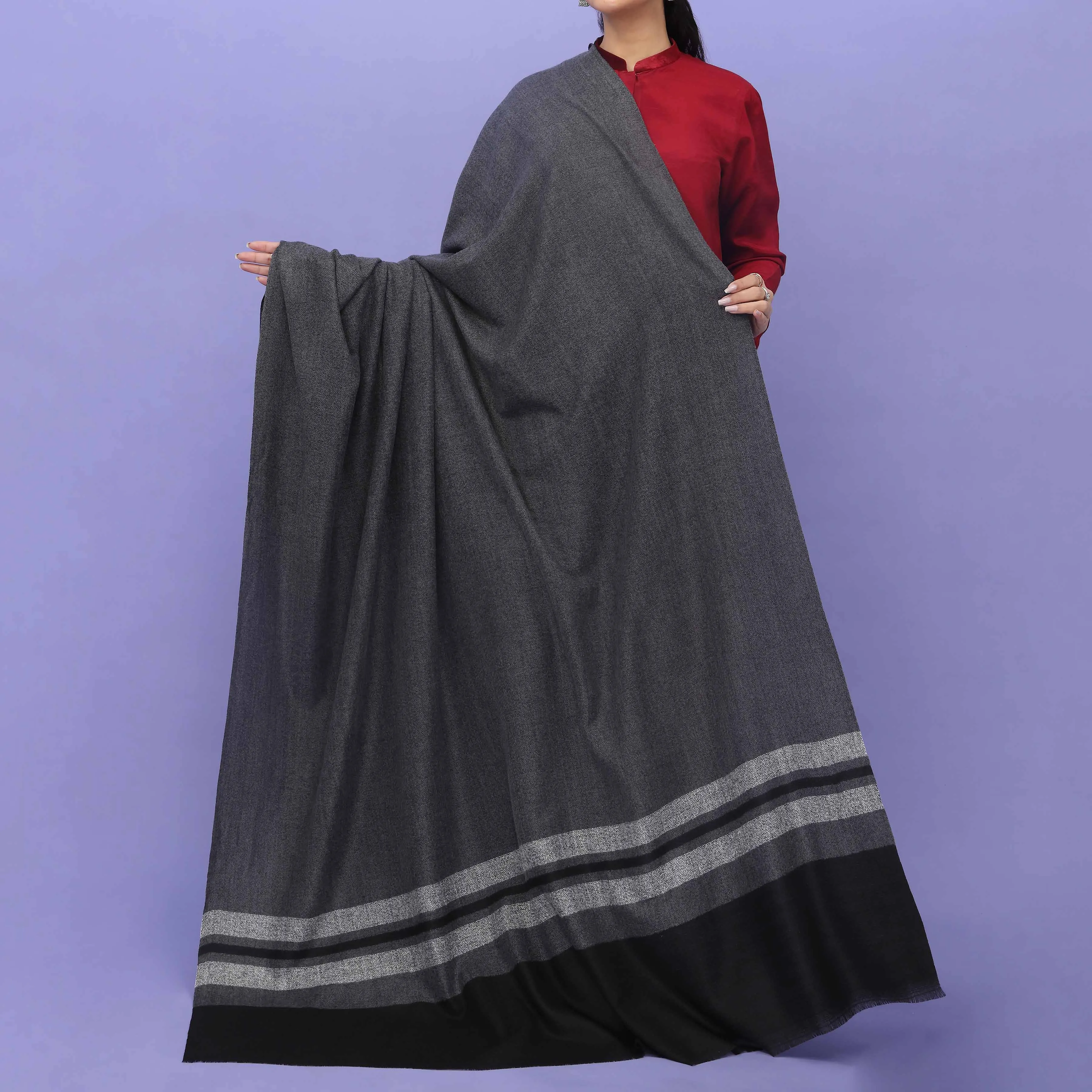 Grey Acrylic Winter Shawl PN4477