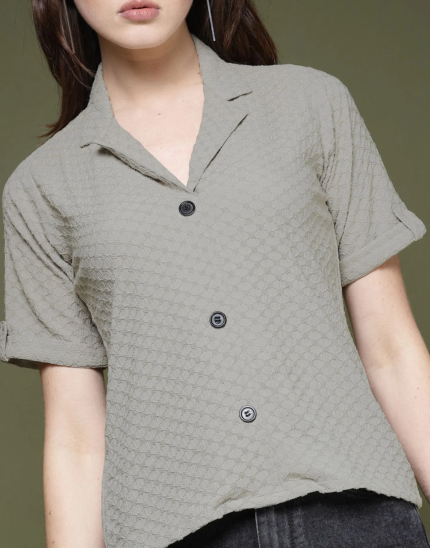 Grey Plain Lycra Shirt