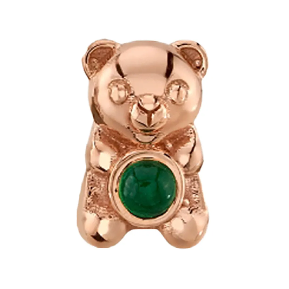 Gummy Bear Threaded End in Gold with Green Tourmaline