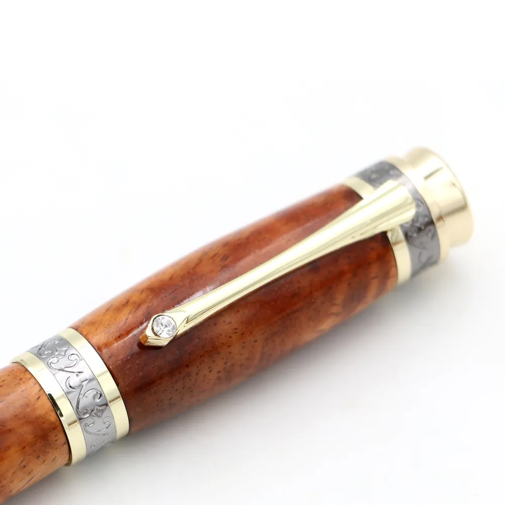 Hawaiian Koa Majestic Pen - Gold with Black Titanium