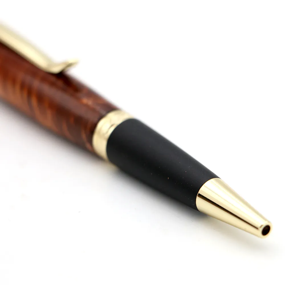 Hawaiian Koa Wood Gatsby Pen - Gold/Black