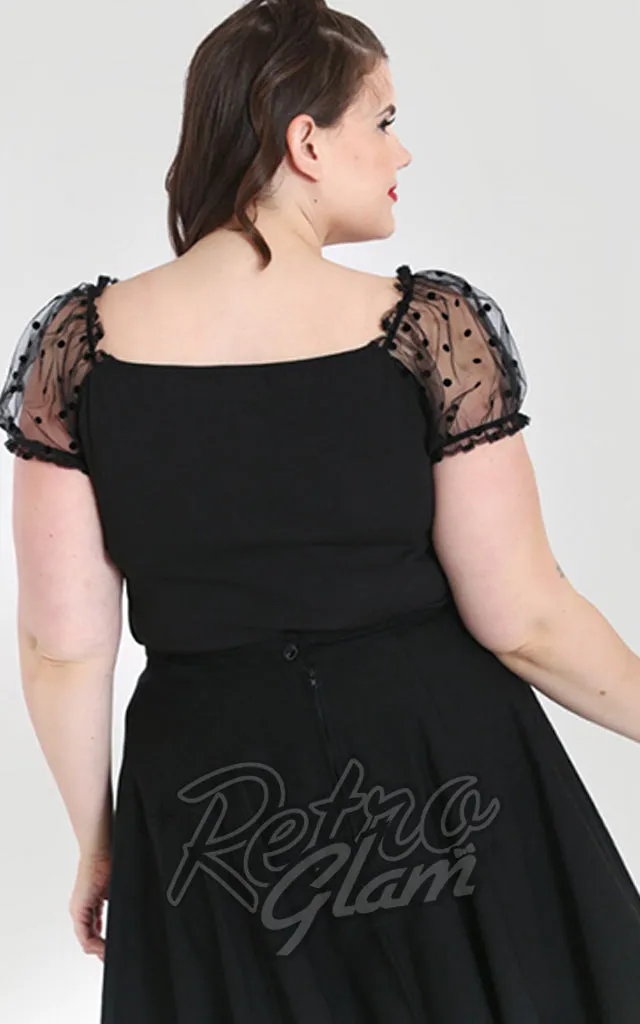 Hell Bunny Amandine Top in Black - M left only