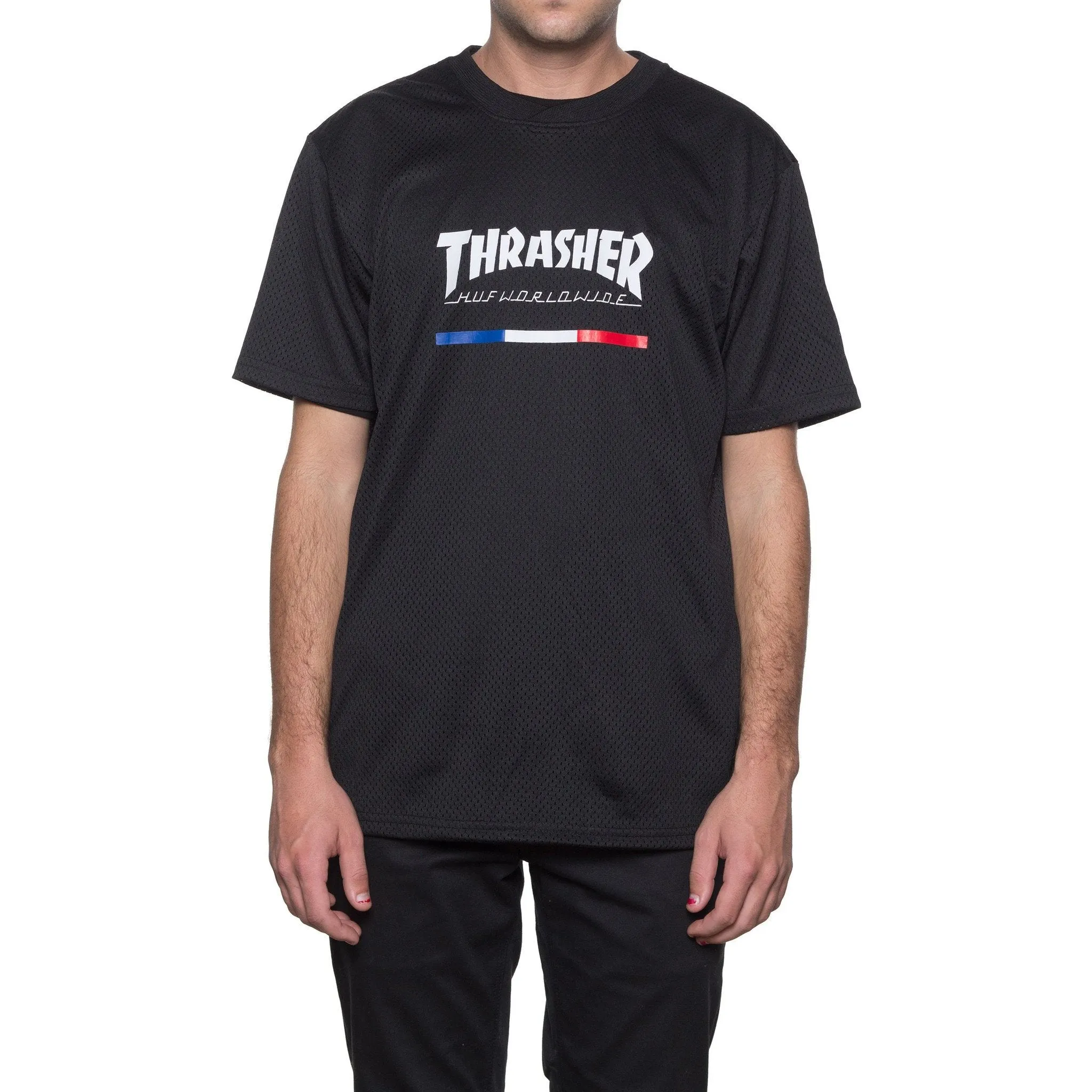 HUF X THRASHER TDS JERSEY BLACK