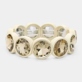 iLLASPARKZ Crystal Stone Resin Bezel Trim Stretch Bracelet