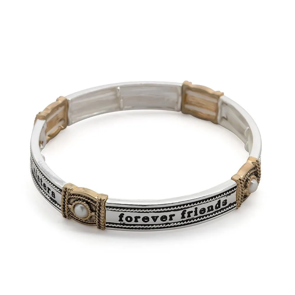 Inspirational Stretch Bracelet Always Sisters