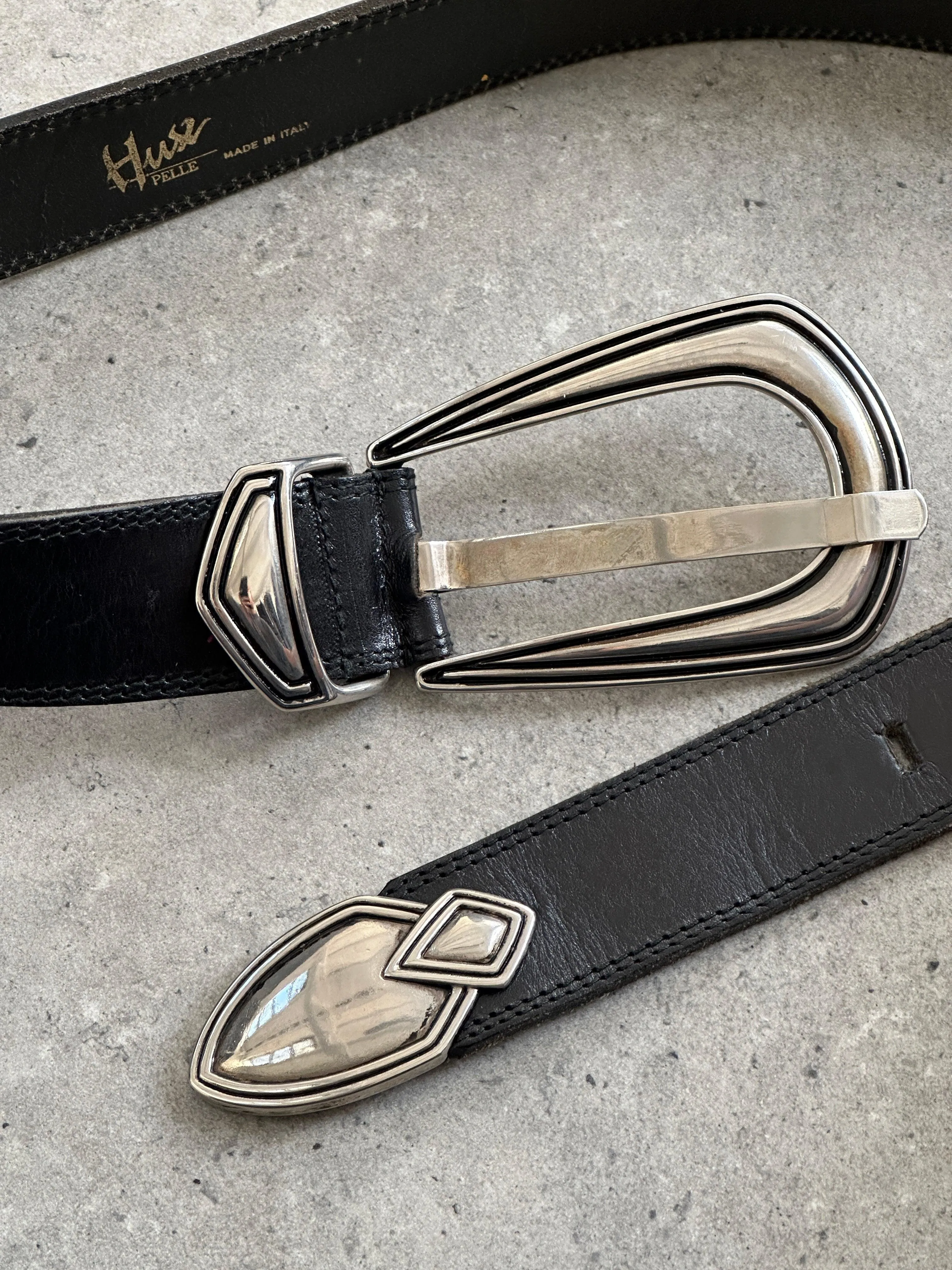 Italian Vintage Western Leather Belt - W28-34