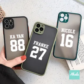 【Jersey】Protective Matte Translucent Phone Case 全包邊暗磨砂面名字電話殼