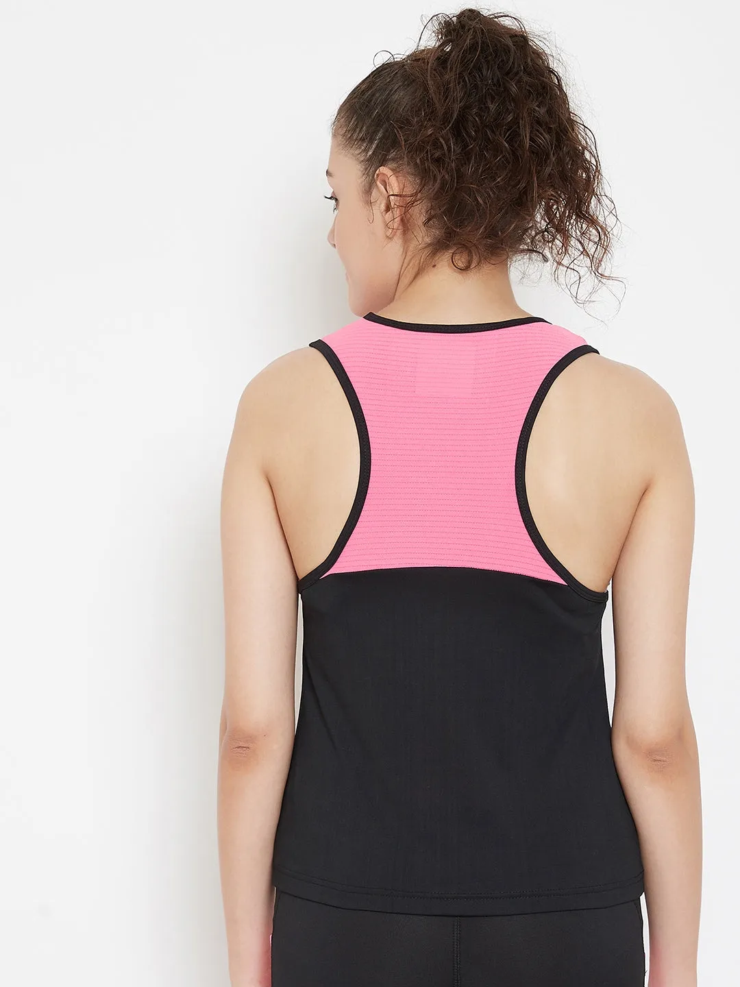 JUMP USA Women Black & Pink Training Tank Top