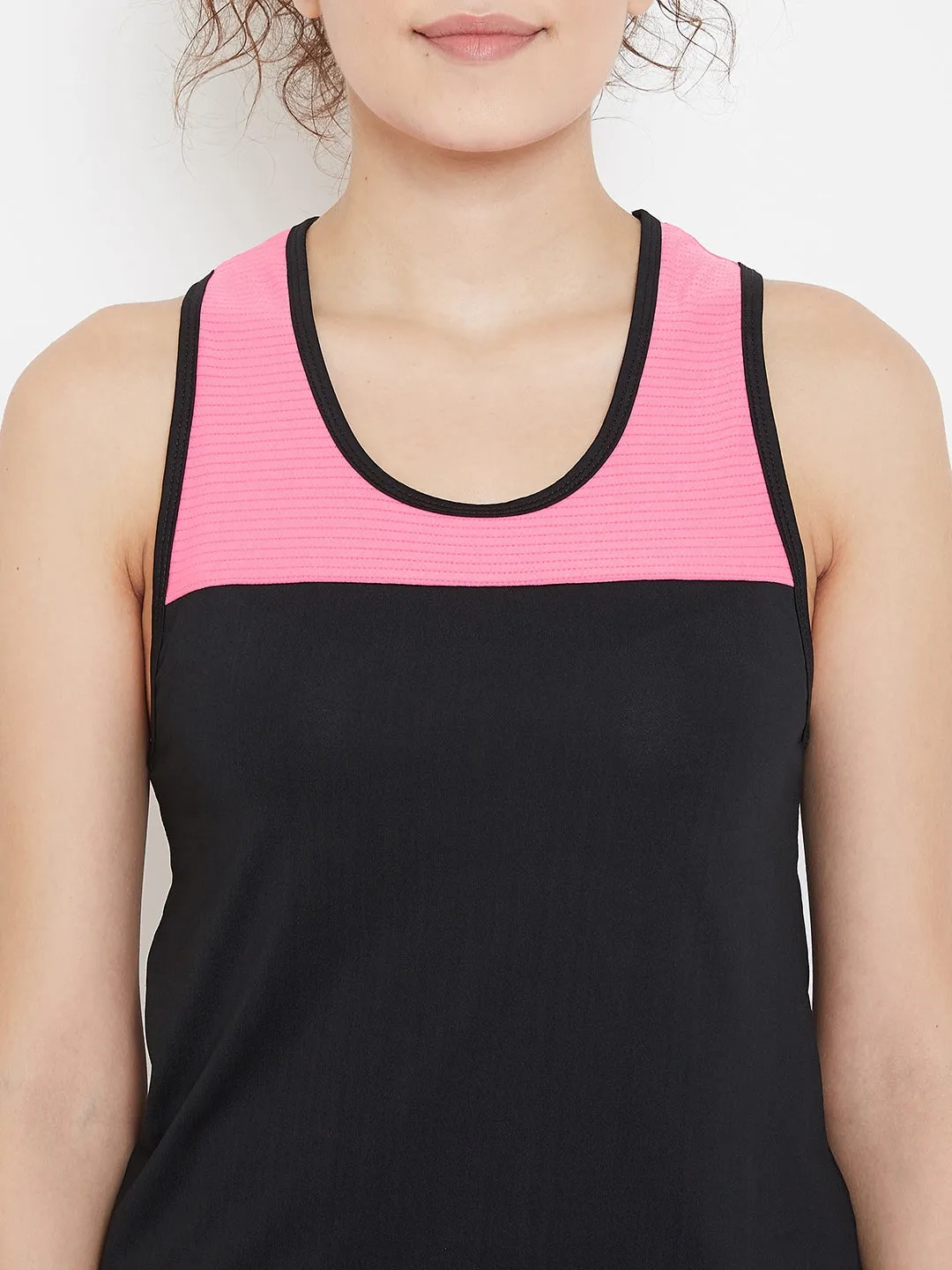 JUMP USA Women Black & Pink Training Tank Top