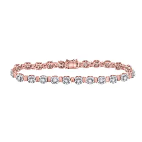 Keene Jewelers 14kt Rose Gold Womens Round Diamond Link Bracelet 2-1/5 Cttw