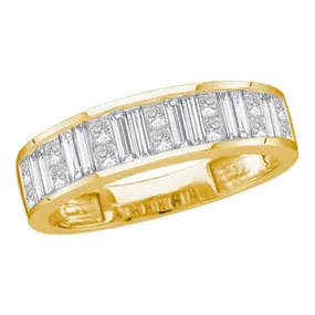 Keene Jewelers 14kt Yellow Gold Womens Princess Baguette Channel-set Diamond Wedding Band 1/2 Cttw - Size 7