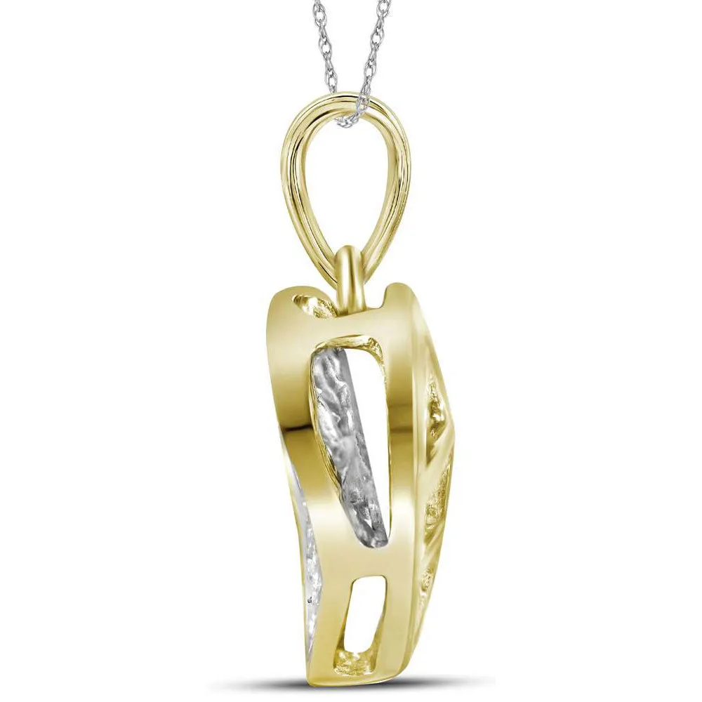 Keene Jewelers 14kt Yellow Gold Womens Princess Diamond Heart Pendant 1 Cttw