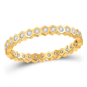 Keene Jewelers 14kt Yellow Gold Womens Round Diamond Band Ring 1/4 Cttw